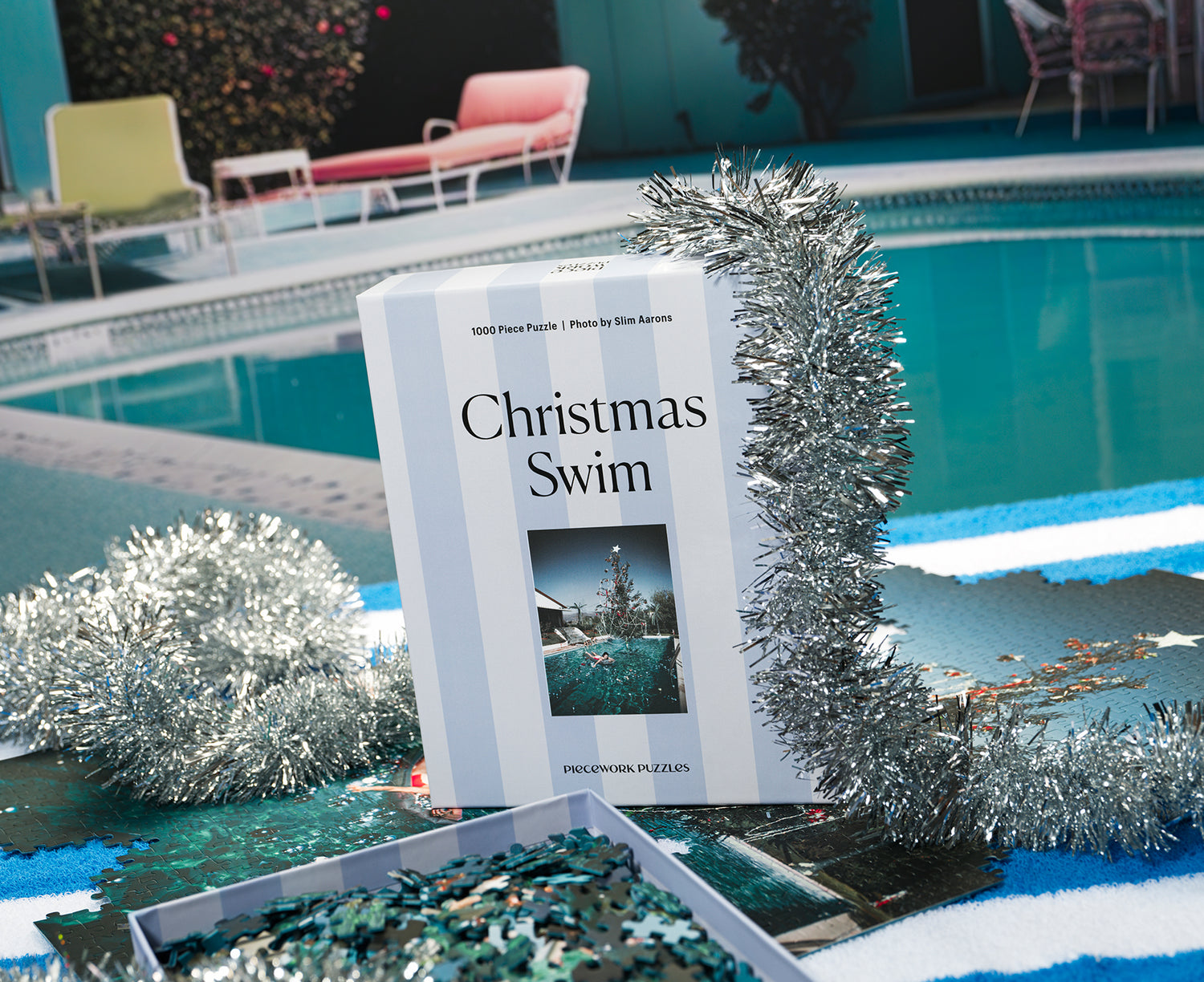 1000-Piece Puzzle - Christmas Swim - by Piecework