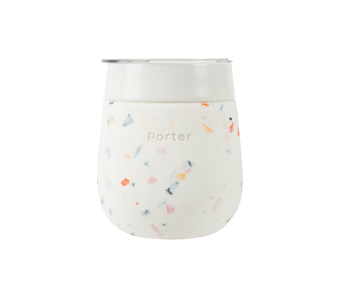 Porter Ceramic Stainless Steel Cup in Cream Terrazzo by W&P