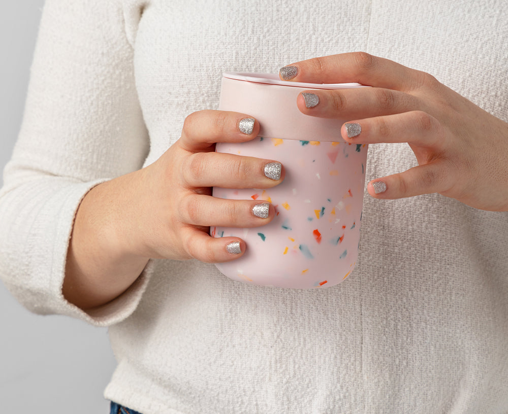 Porter Ceramic Mug in Blush Terrazzo by W&amp;P