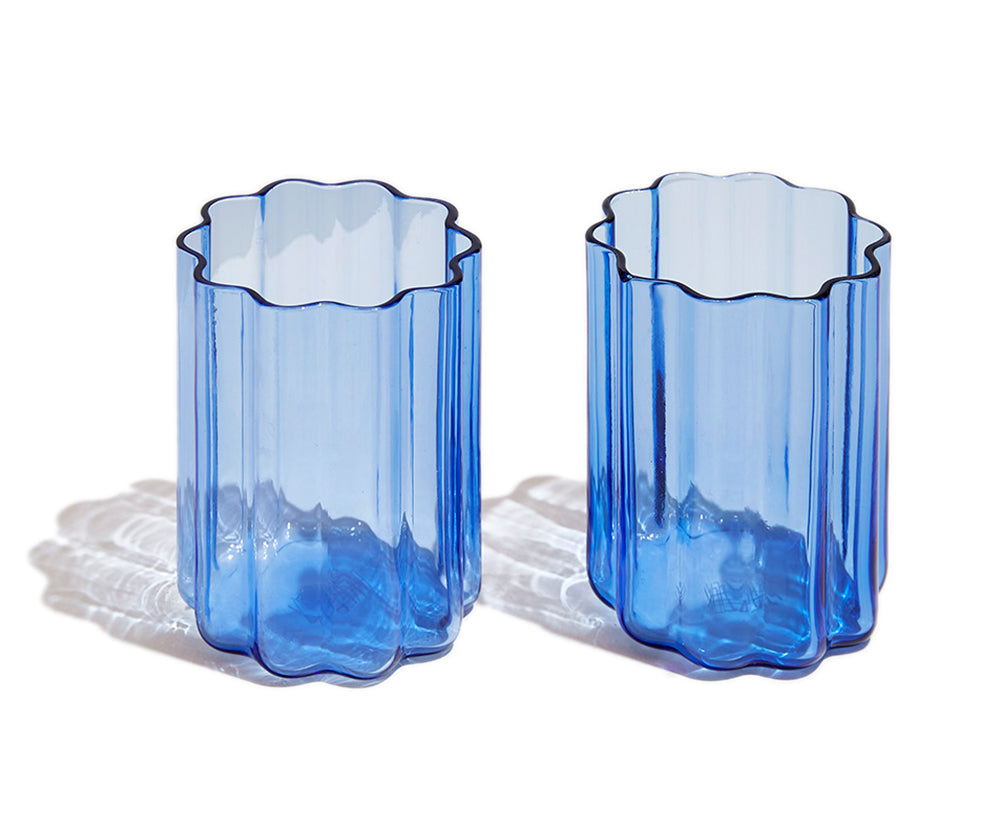 Wave Glass Set in Blue by Fazeek