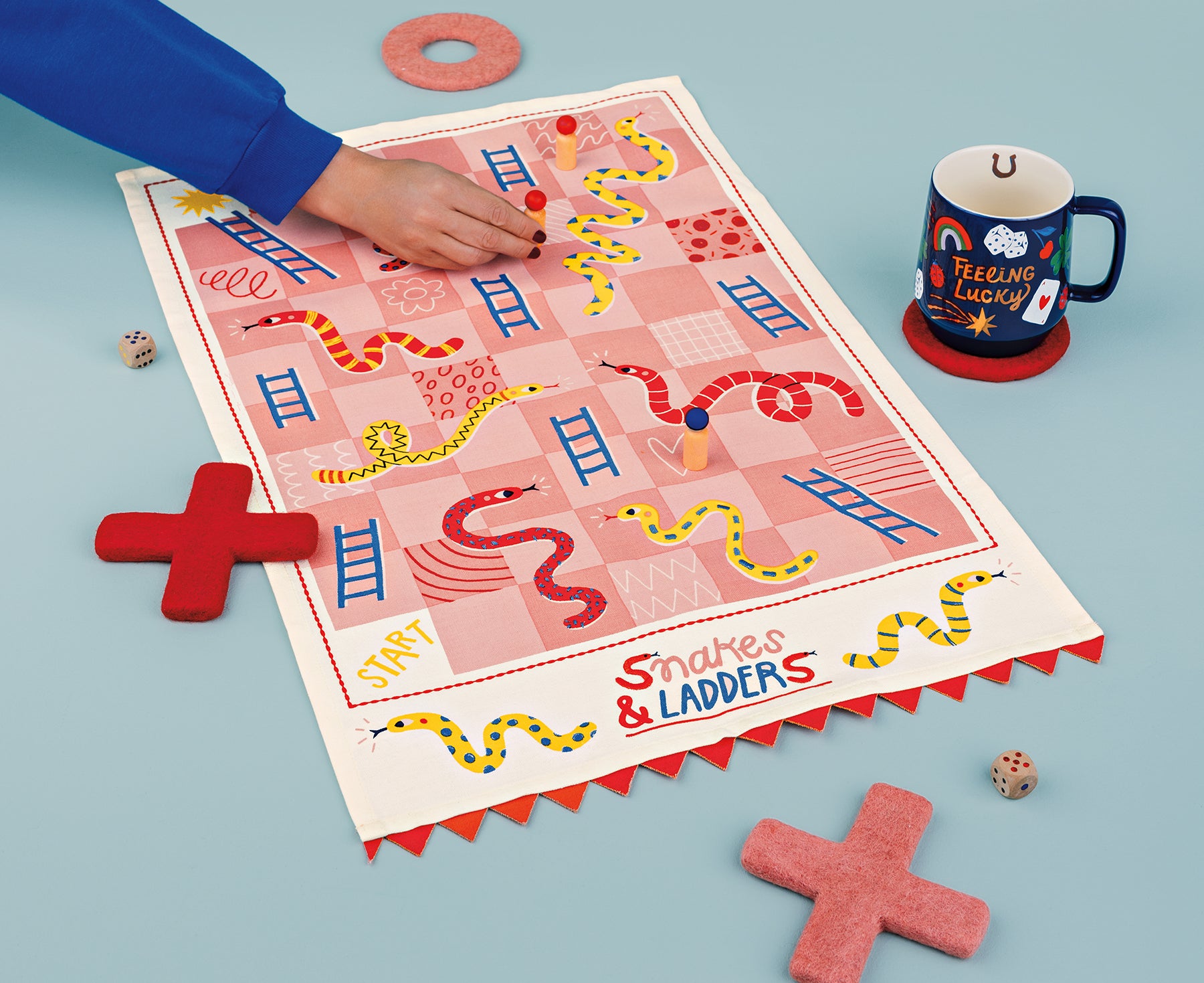 Snakes &amp; Ladders Dish Towel by Danica Jubilee