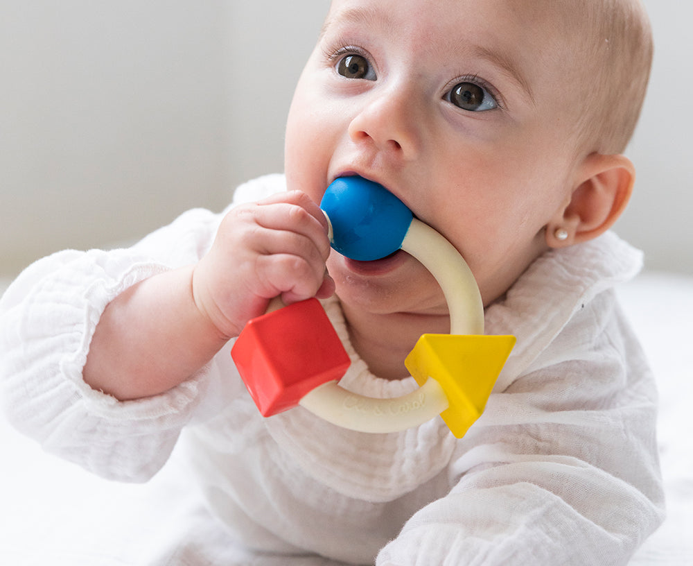 Bauhaus Chewable Toy in Primary Colors by Oli &amp; Carol