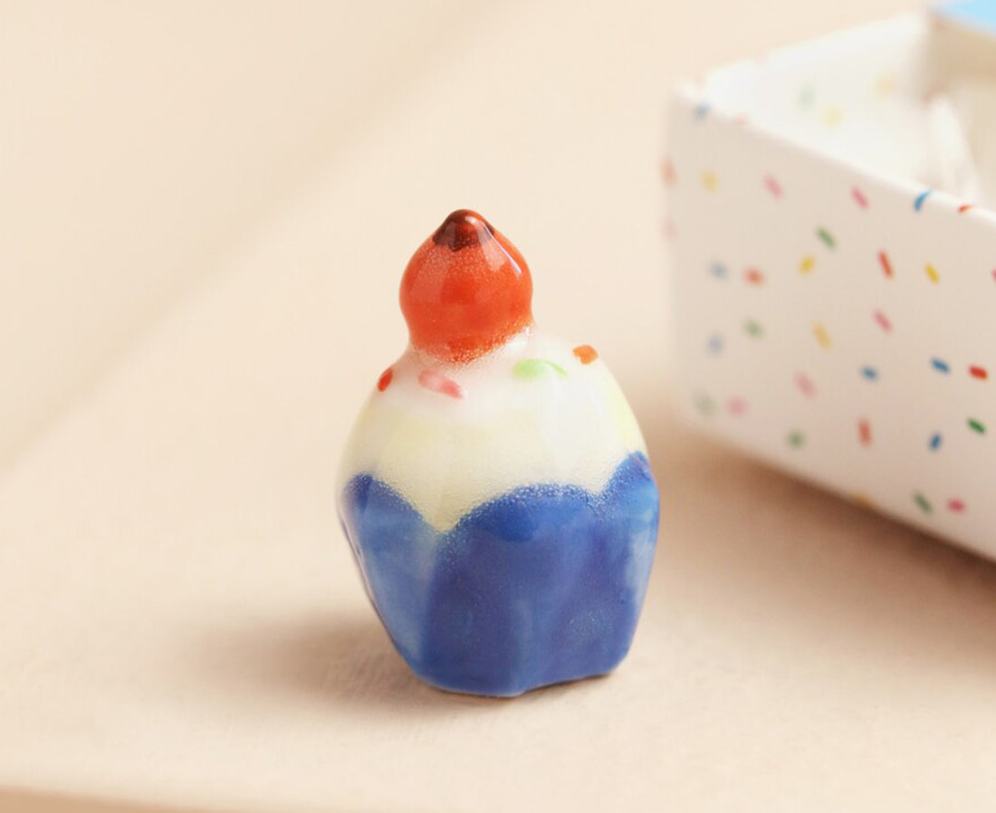 Tiny Ceramic Matchbox Token - Cupcake - by Lisa Angel