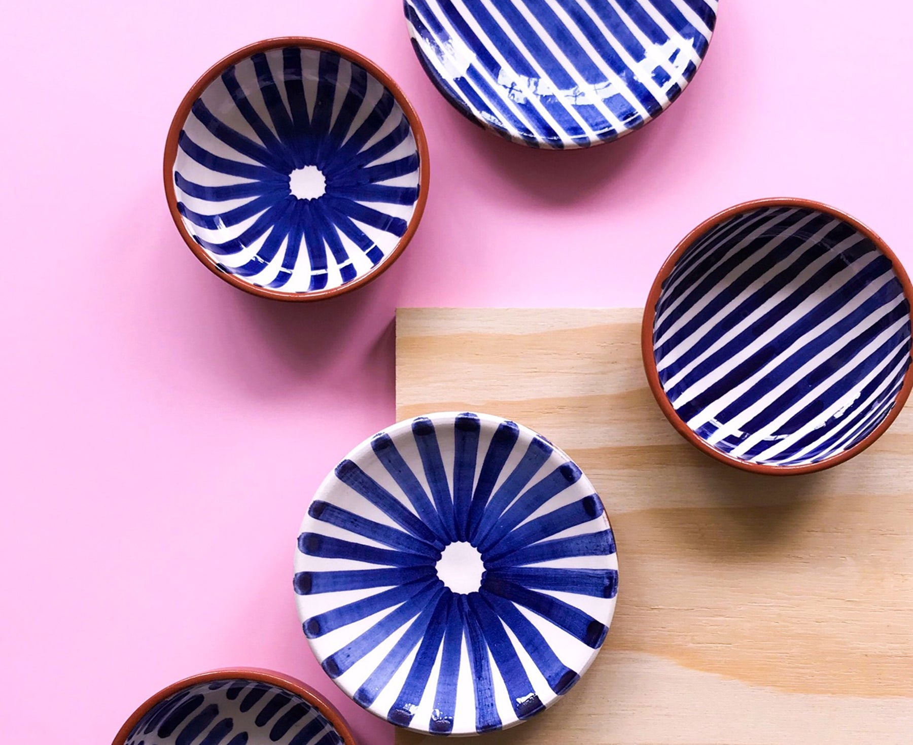 Ray Terracotta Mini Plate in Blue by Casa Cubista