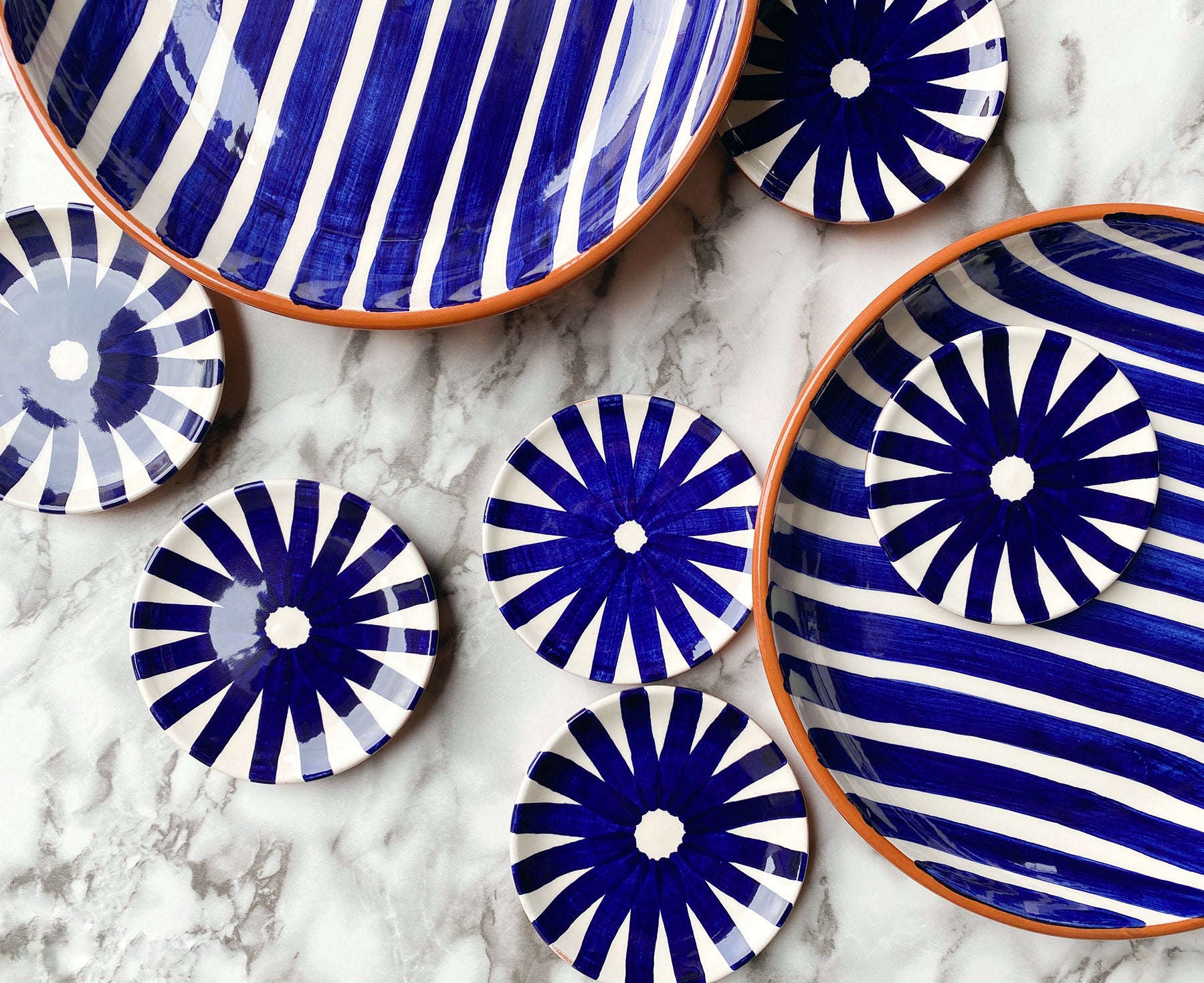 Ray Terracotta Mini Plate in Blue by Casa Cubista