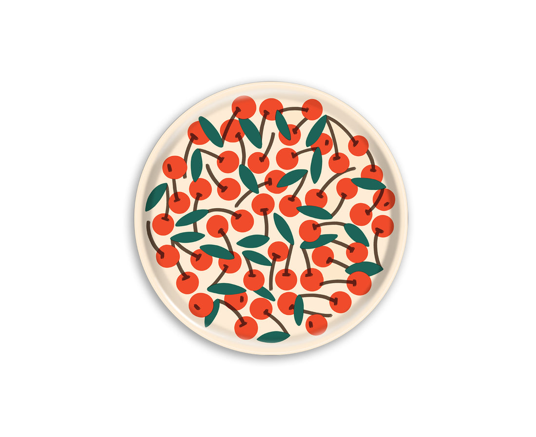 Cherries Small Round Tray by Wrap