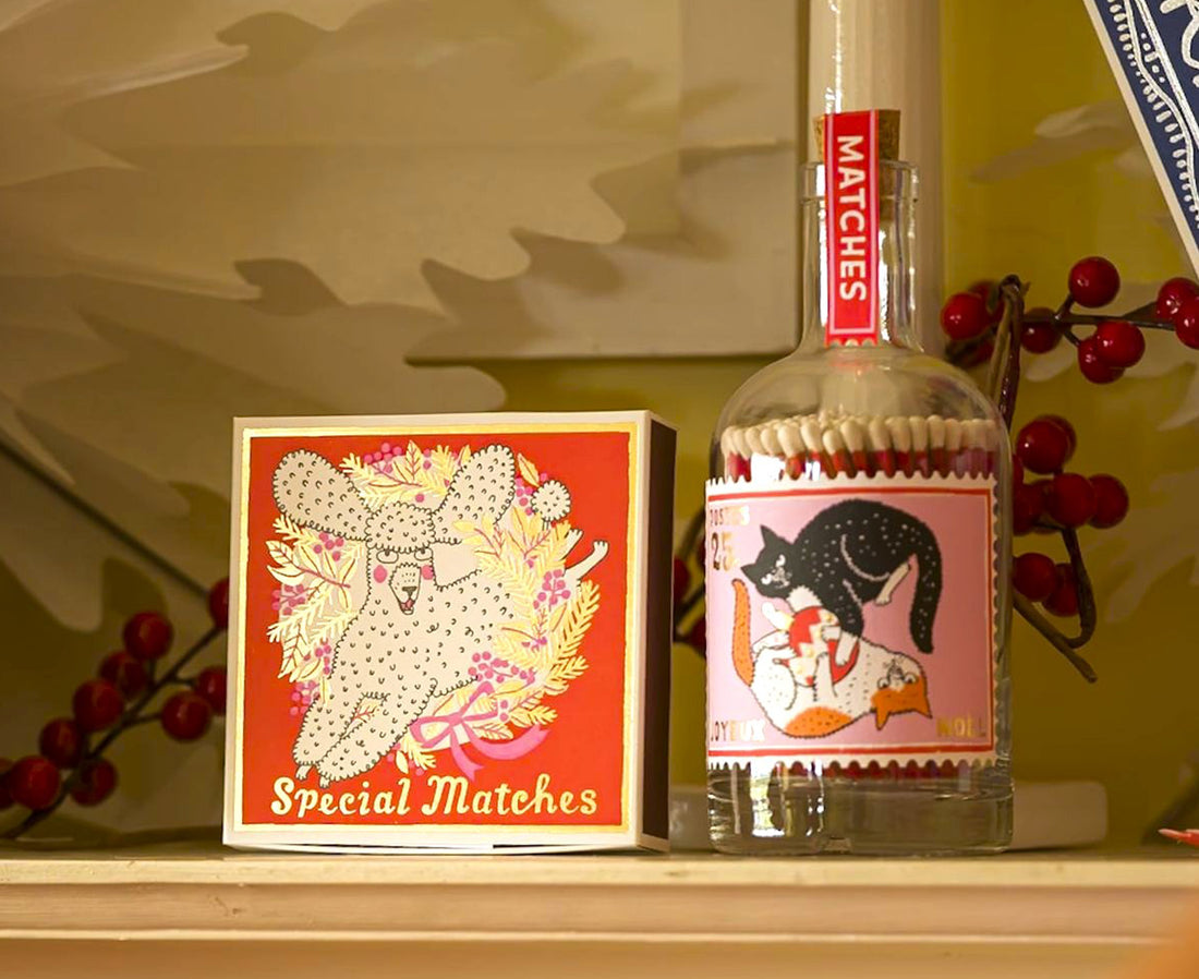 Square Matches - Christmas Poodle - by Archivist Gallery