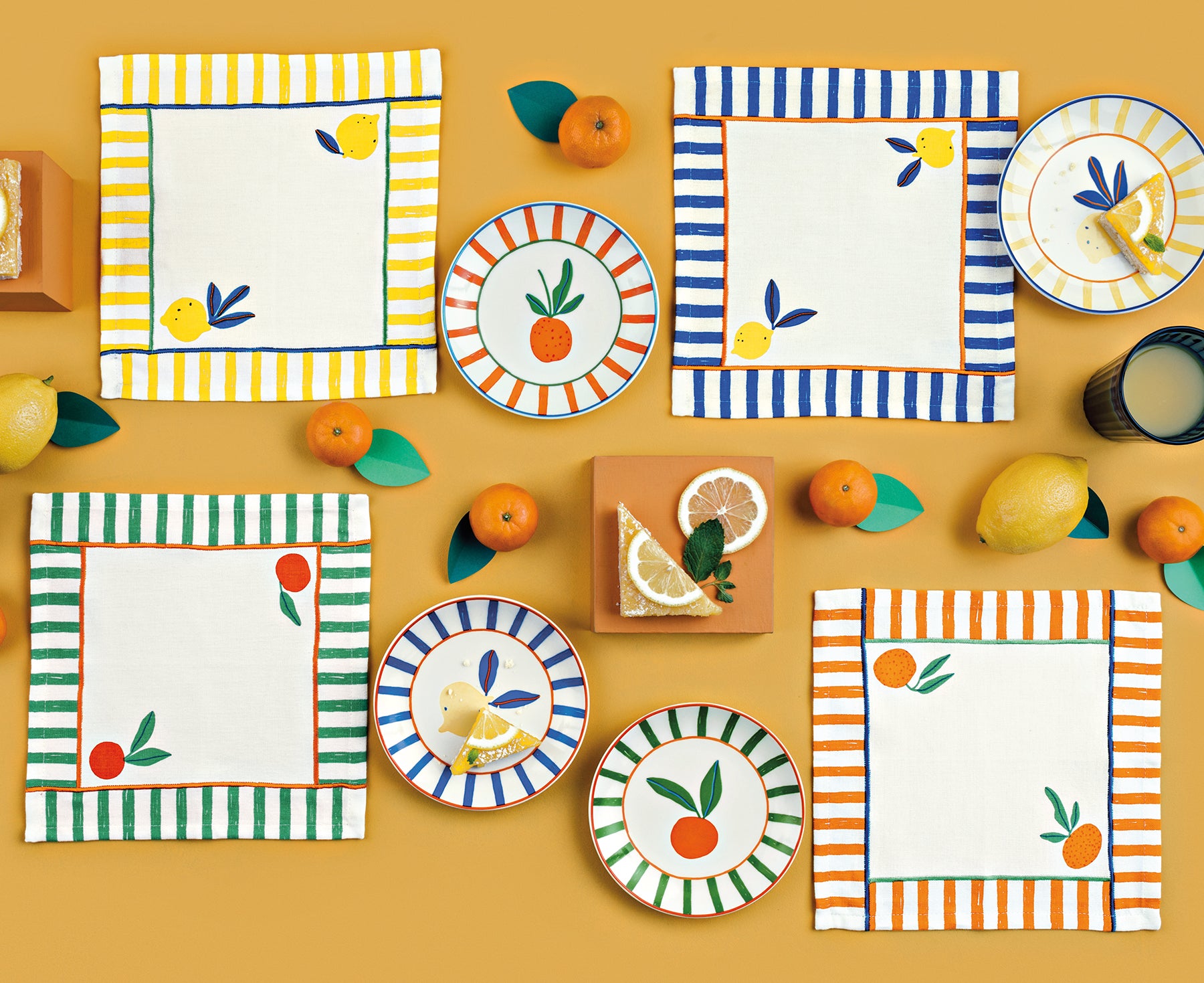 Citrus Burst Appetizer Napkin Set by Danica Jubilee