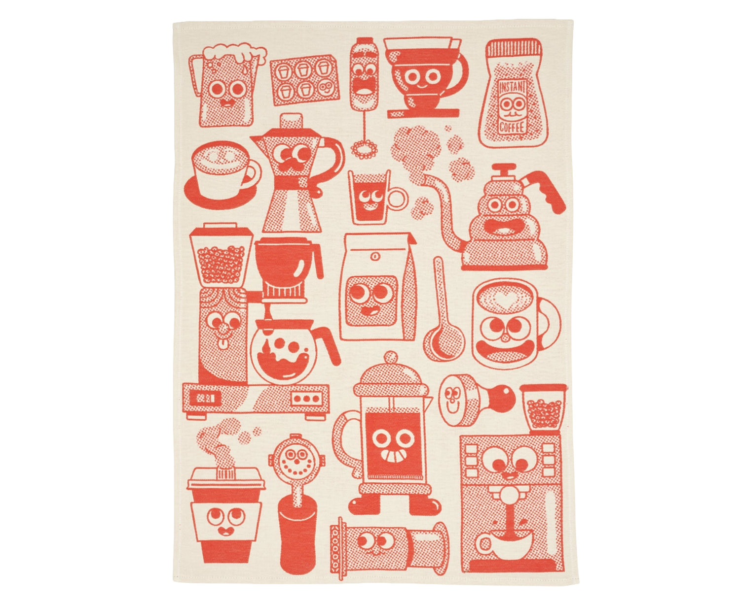 Woven Cotton Dish Towel - Coffee Time - by Wrap