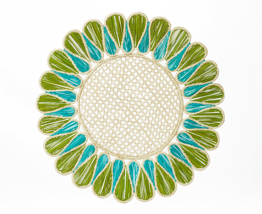 Drops Placemat in Green and Aqua by Coro Cora