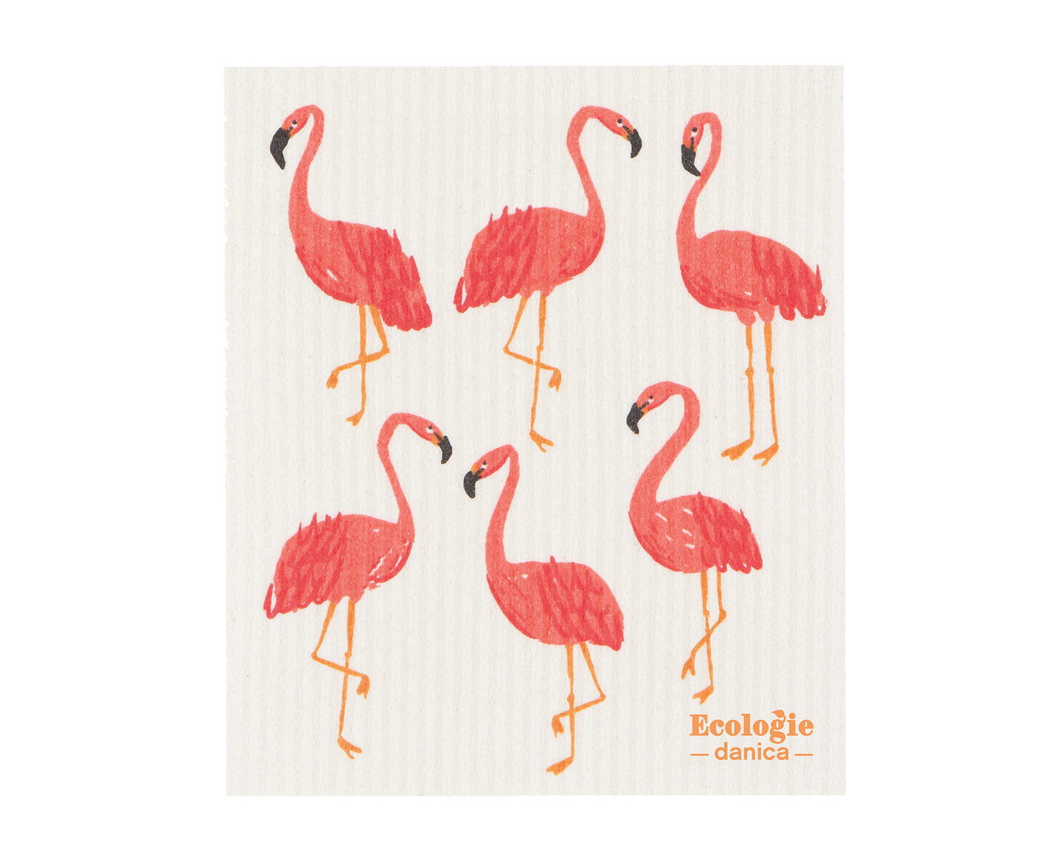 Swedish Sponge Cloth in Flamingos by Danica Ecologie