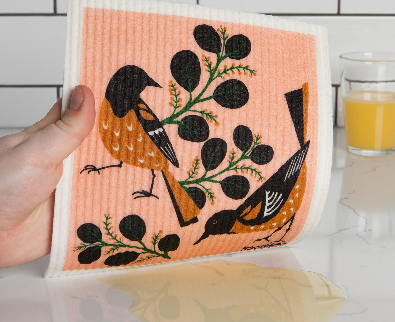 Swedish Dishcloth in Orioles by Danica Ecologie