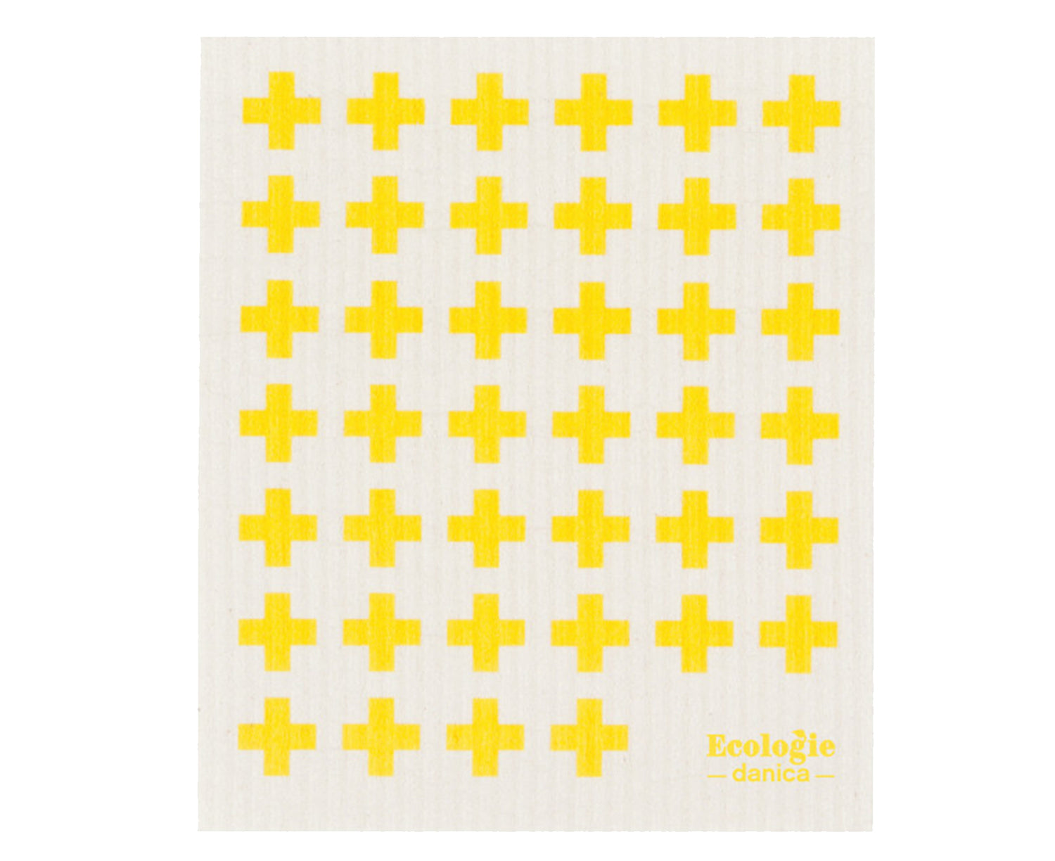 Swedish Dishcloth in Yellow Crosses by Danica Ecologie