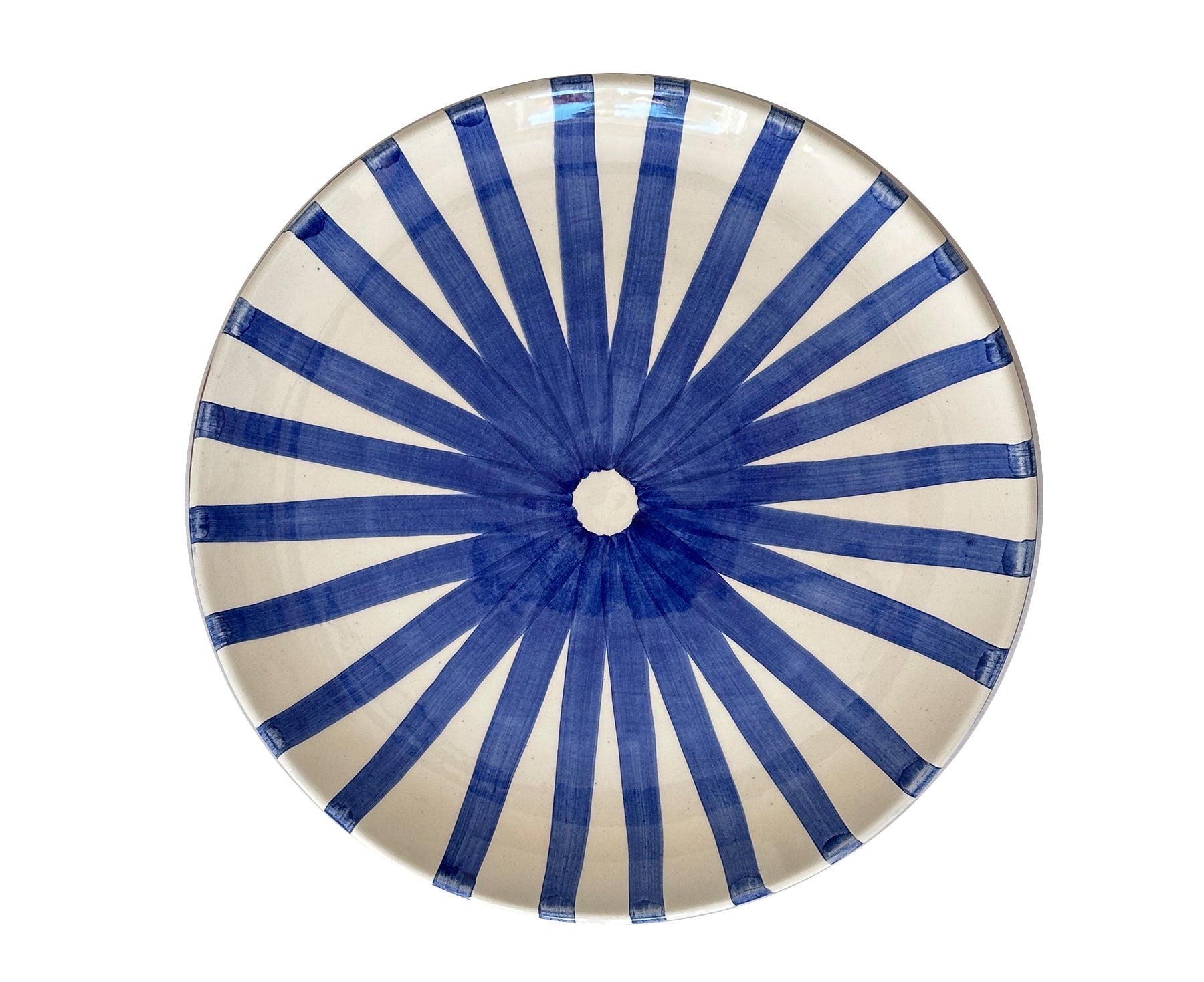 Ray Terracotta Dinner Plate in Blue by Casa Cubista