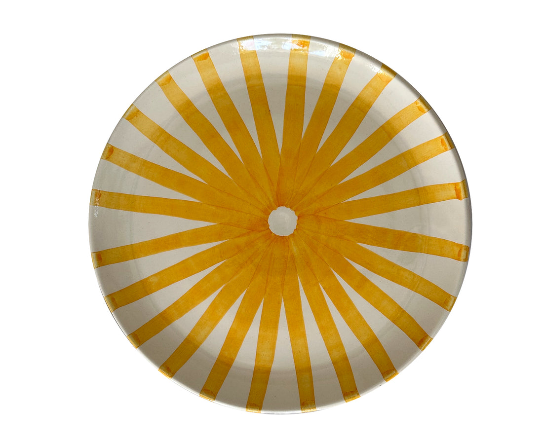 Ray Terracotta Dinner Plate in Yellow by Casa Cubista