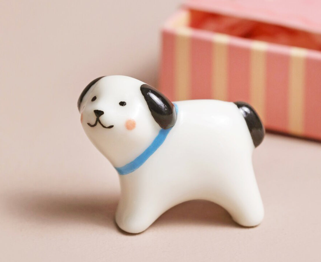 Tiny Ceramic Matchbox Token - Dog - by Lisa Angel