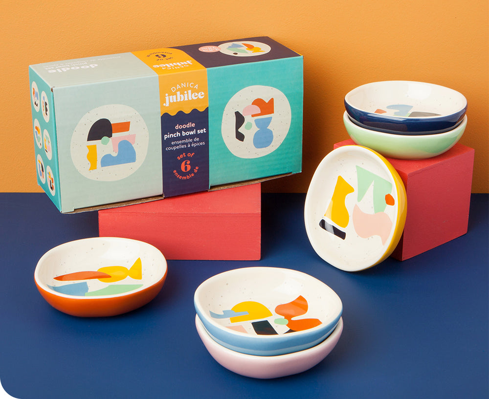 Doodle Pinch Bowls Set of 6 by Danica Jubilee – Gretel Home