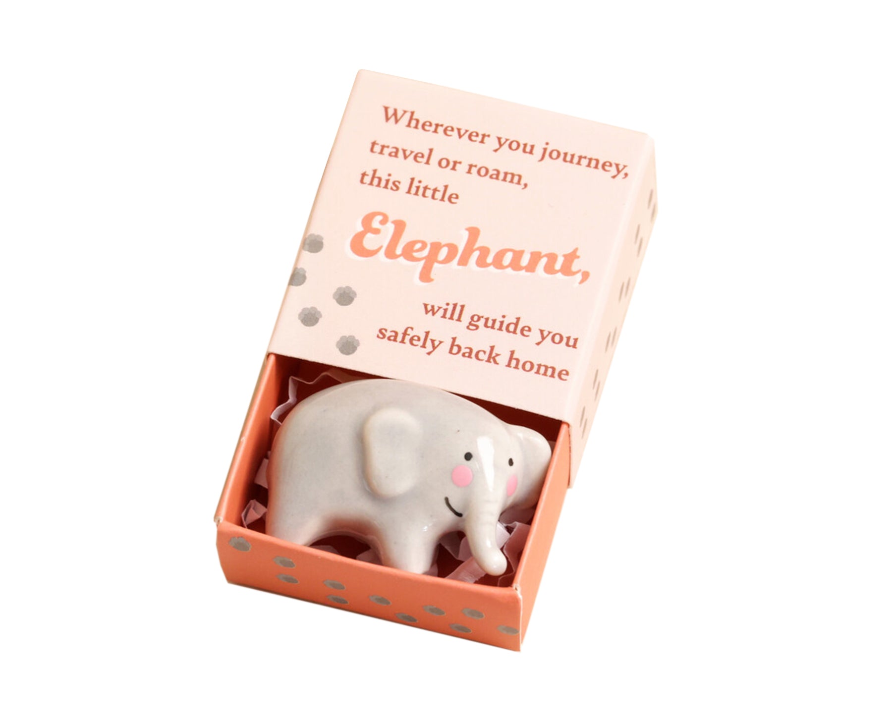 Tiny Ceramic Matchbox Token - Elephant - by Lisa Angel