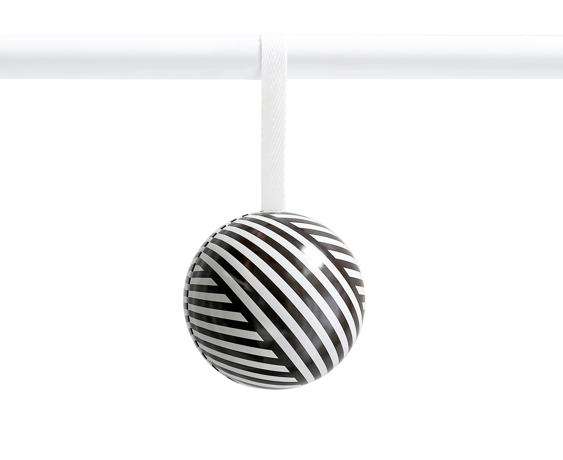 Tin Bauble - Black and White Stripe - by Father Rabbit