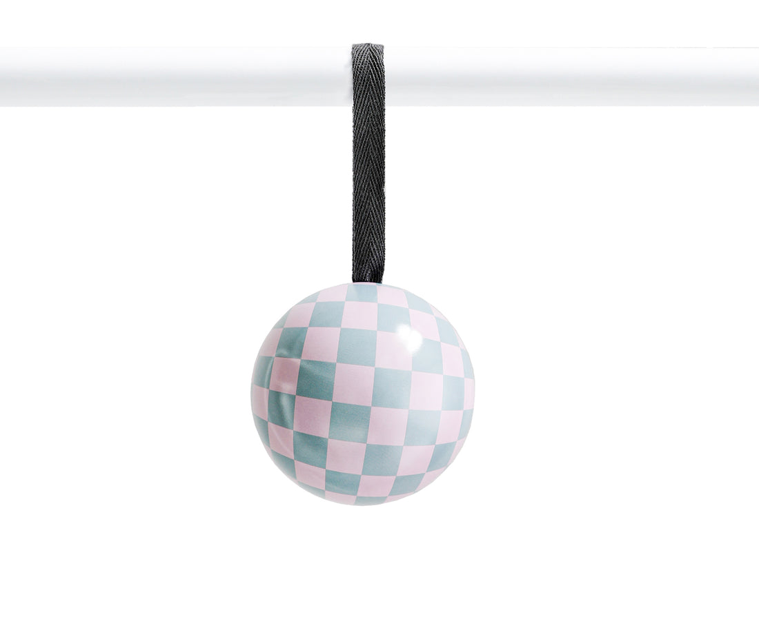 Tin Bauble - Lilac Checks - by Father Rabbit
