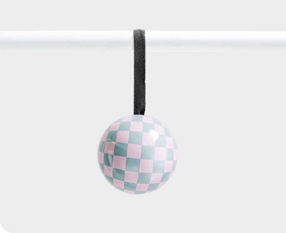 Tin Bauble - Lilac Checks - by Father Rabbit