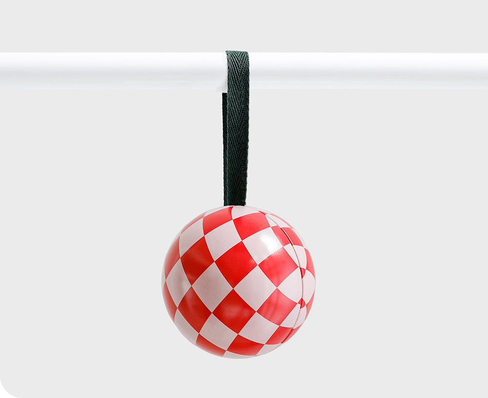 Tin Bauble - Pink Checks - by Father Rabbit