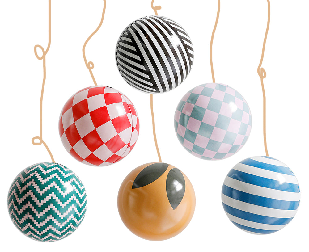 Tin Bauble - set of six - by Father Rabbit