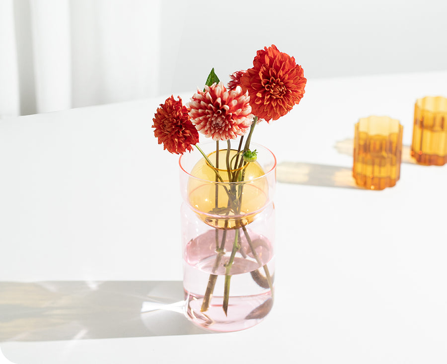 Balance Vase in Pink & Amber by Fazeek