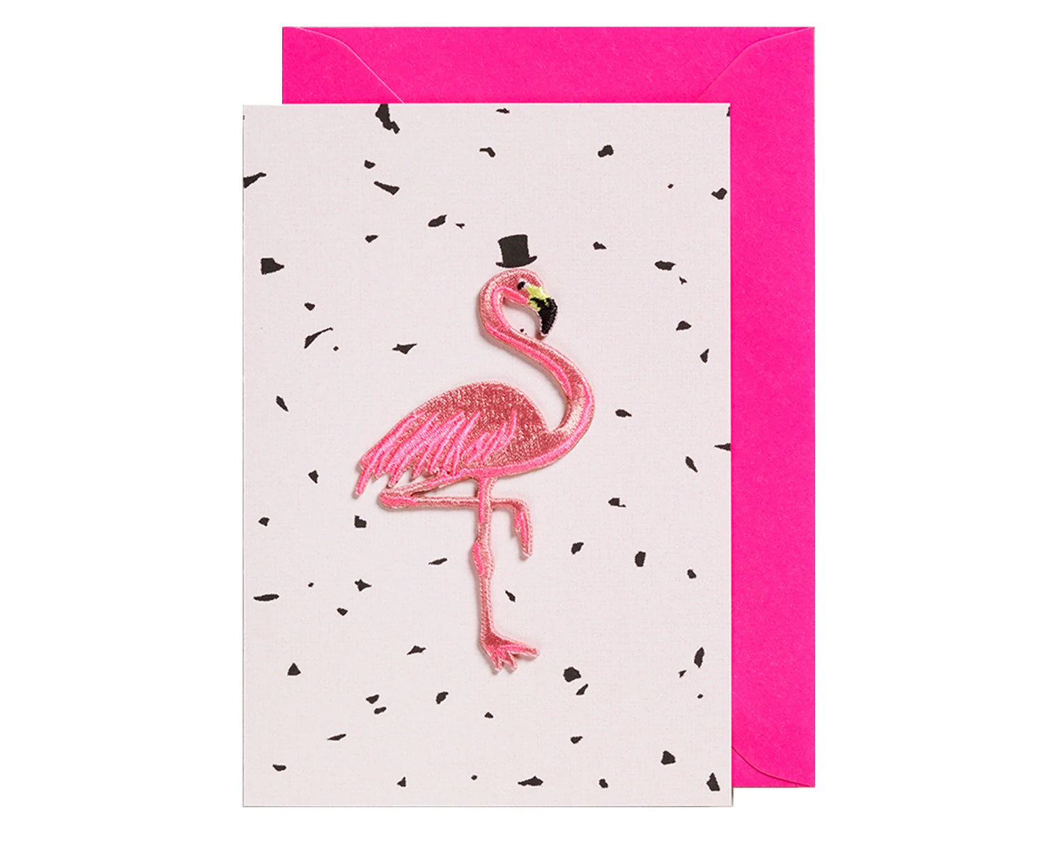 Greeting Card - Flamingo Patch - by Petra Boase