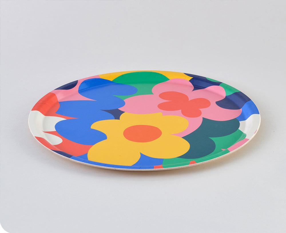 Floral Burst Round Tray by Wrap