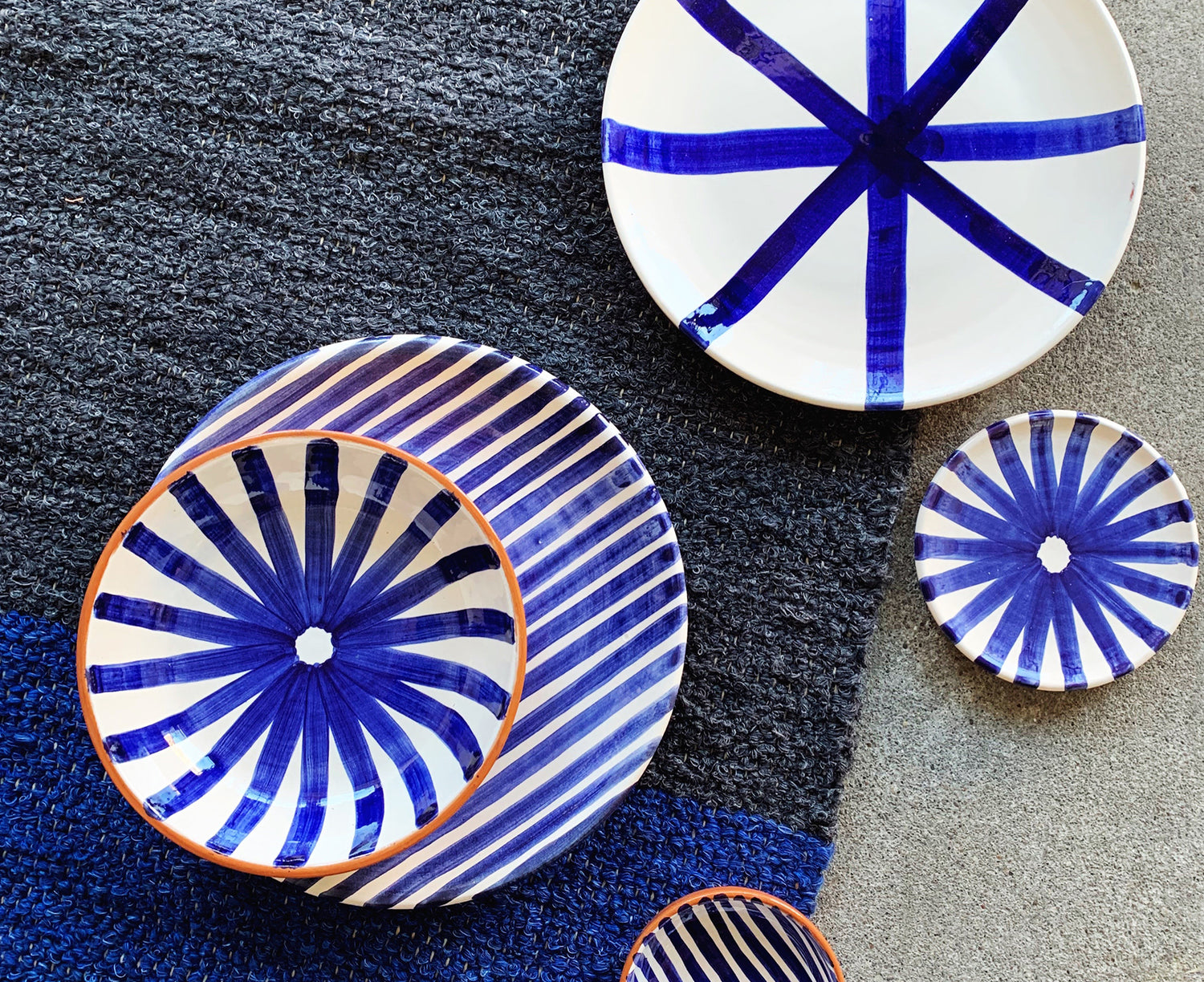 Ray Terracotta Mini Plate in Blue by Casa Cubista