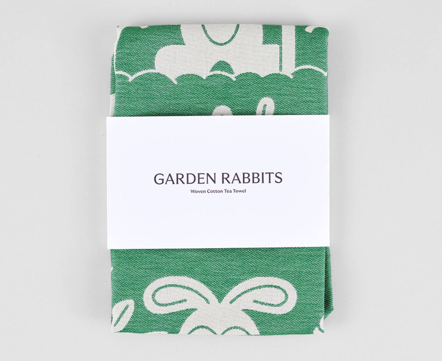 Woven Cotton Dish Towel - Garden Rabbits - by Wrap