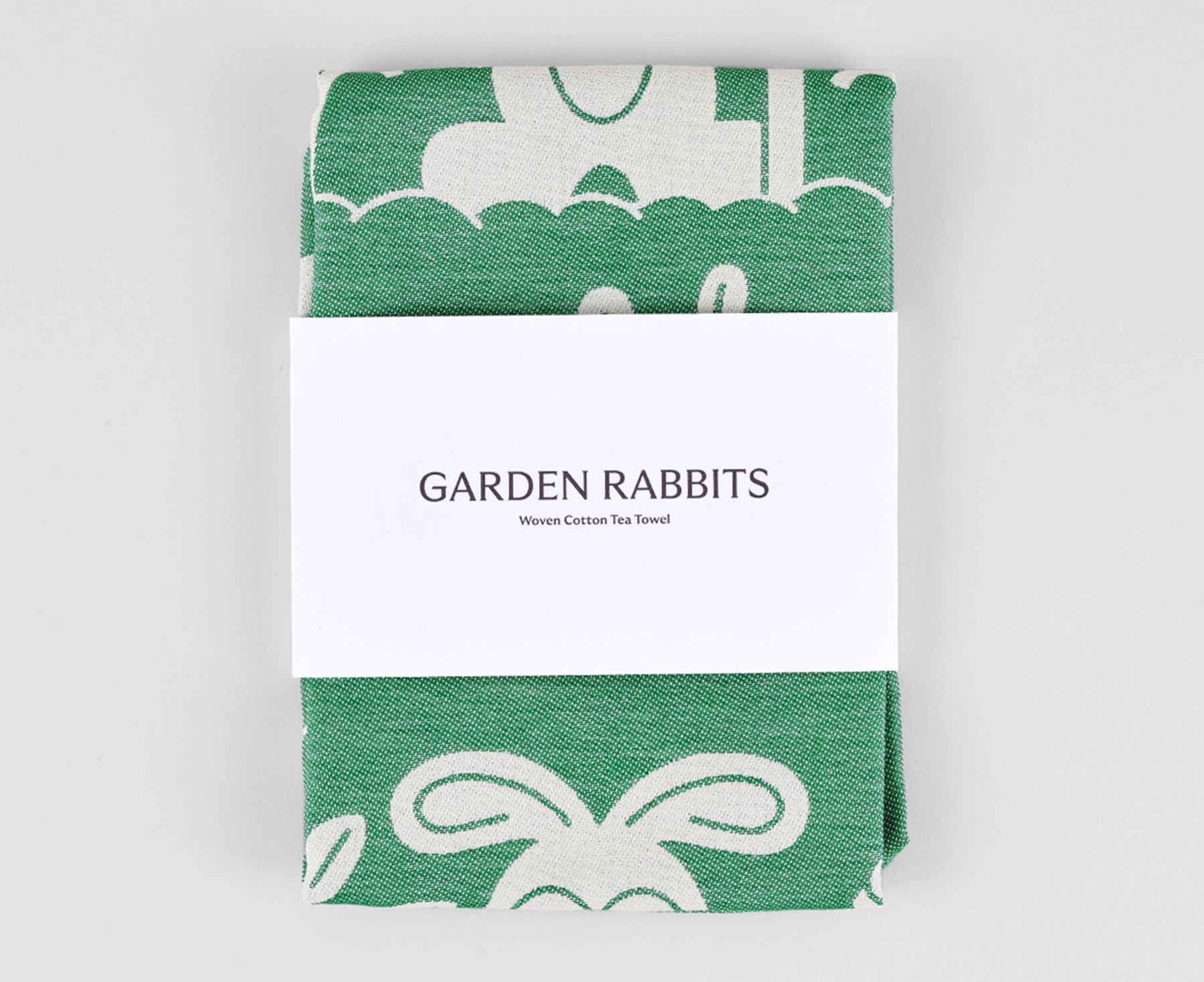 Woven Cotton Dish Towel - Garden Rabbits - by Wrap