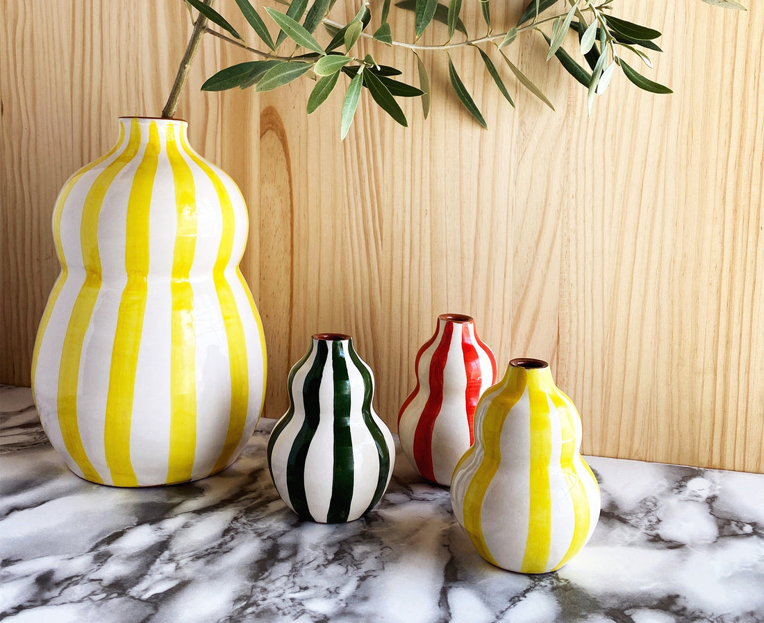 Large Gourd Vase in Yellow by Casa Cubista