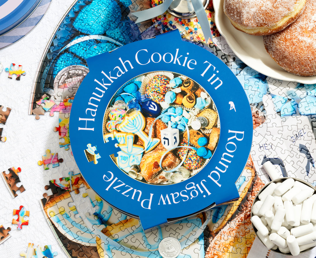 750-Piece Puzzle - Hannukah Cookie Tin - by Piecework