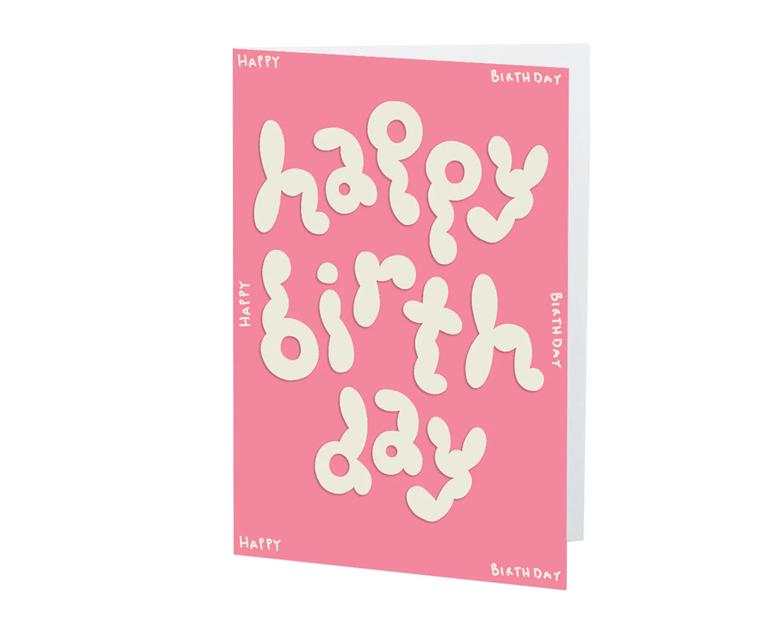 Bubble Letters Embossed Card - Happy Birthday - by Wrap