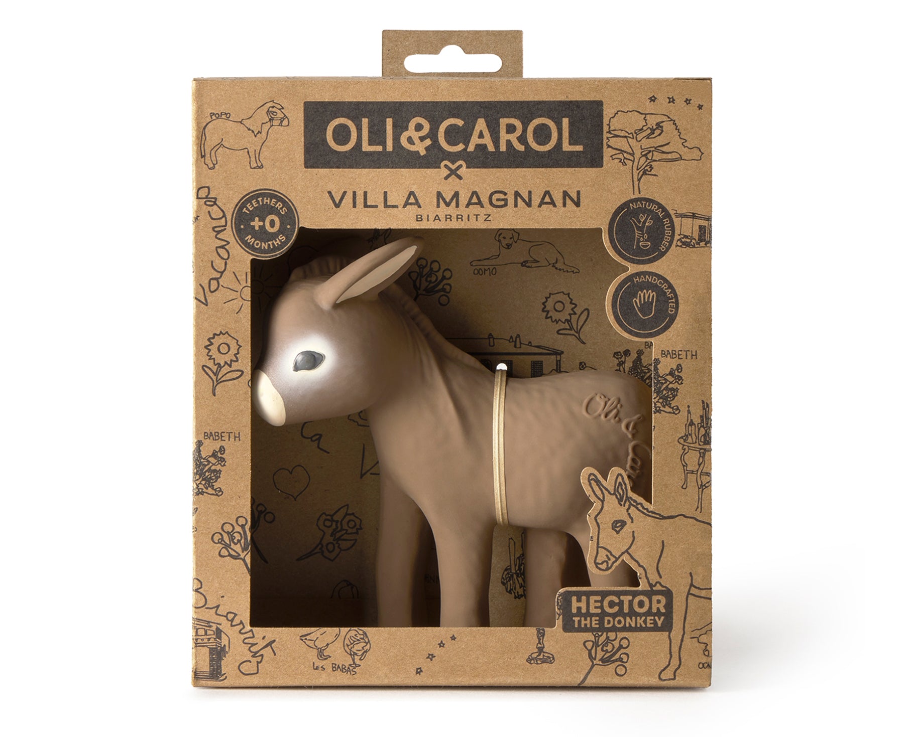 Hector the Donkey Chewable Toy by Oli &amp; Carol in its box.