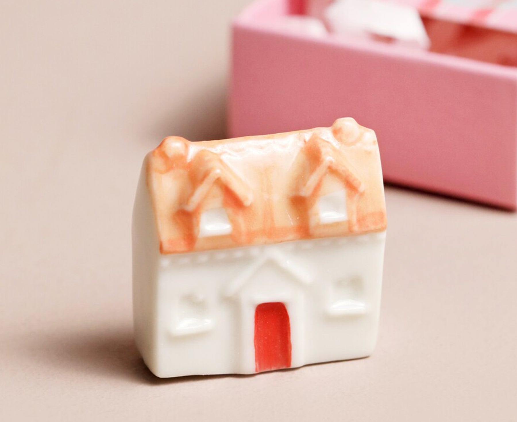 Tiny Ceramic Matchbox Token - House - by Lisa Angel