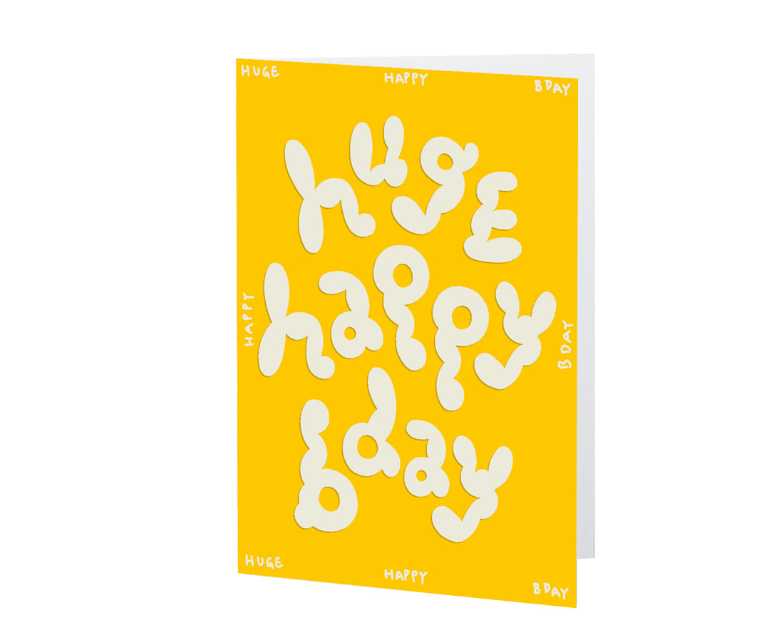 Bubble Letters Embossed Card - Huge Happy Birthday - by Wrap