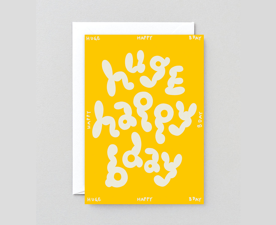 Bubble Letters Embossed Card - Huge Happy Birthday - by Wrap