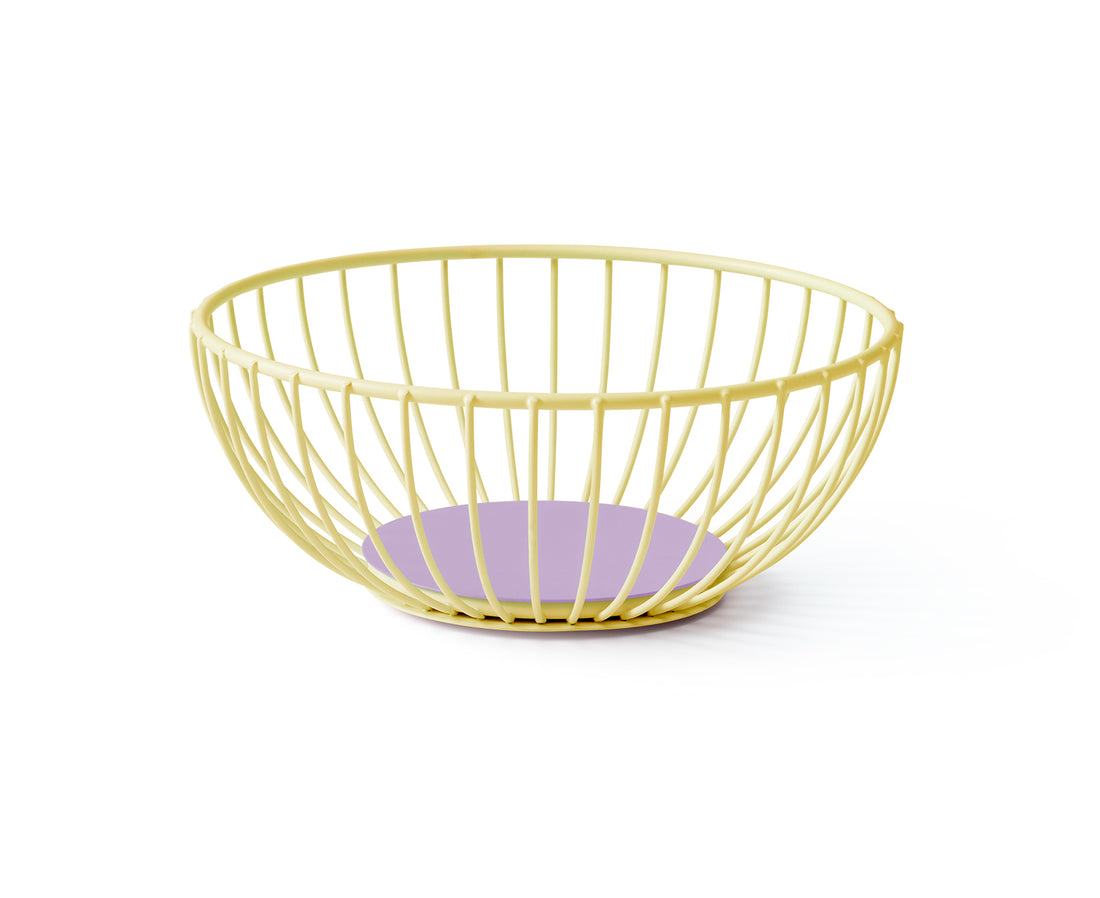 Iris Small Wire Basket in Yellow and Lilac by Octaevo