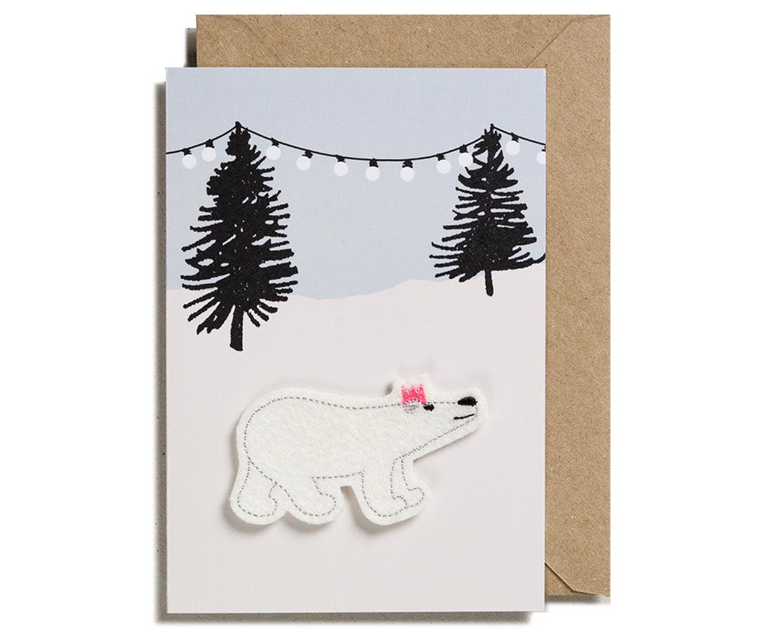 Greeting Card - Polar Bear Patch - by Petra Boase