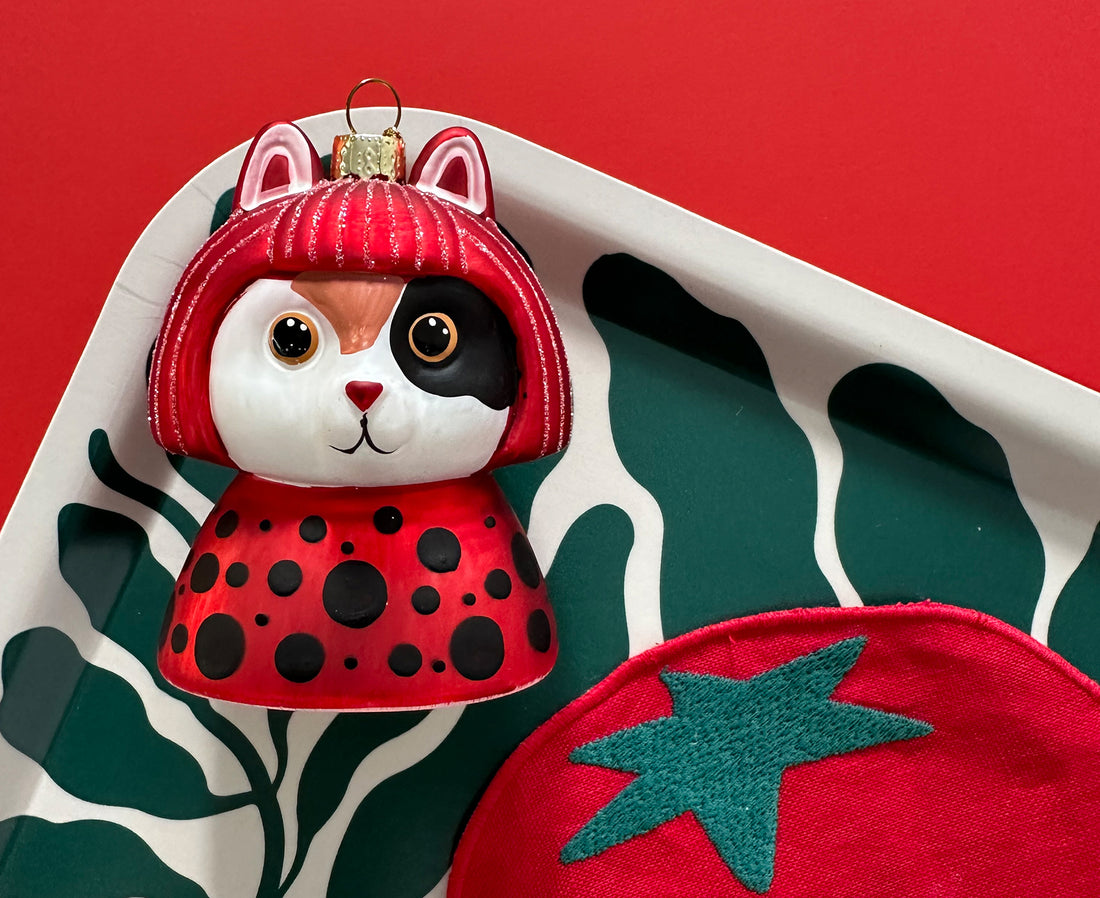 Kusameow ornament and Tomato napkins