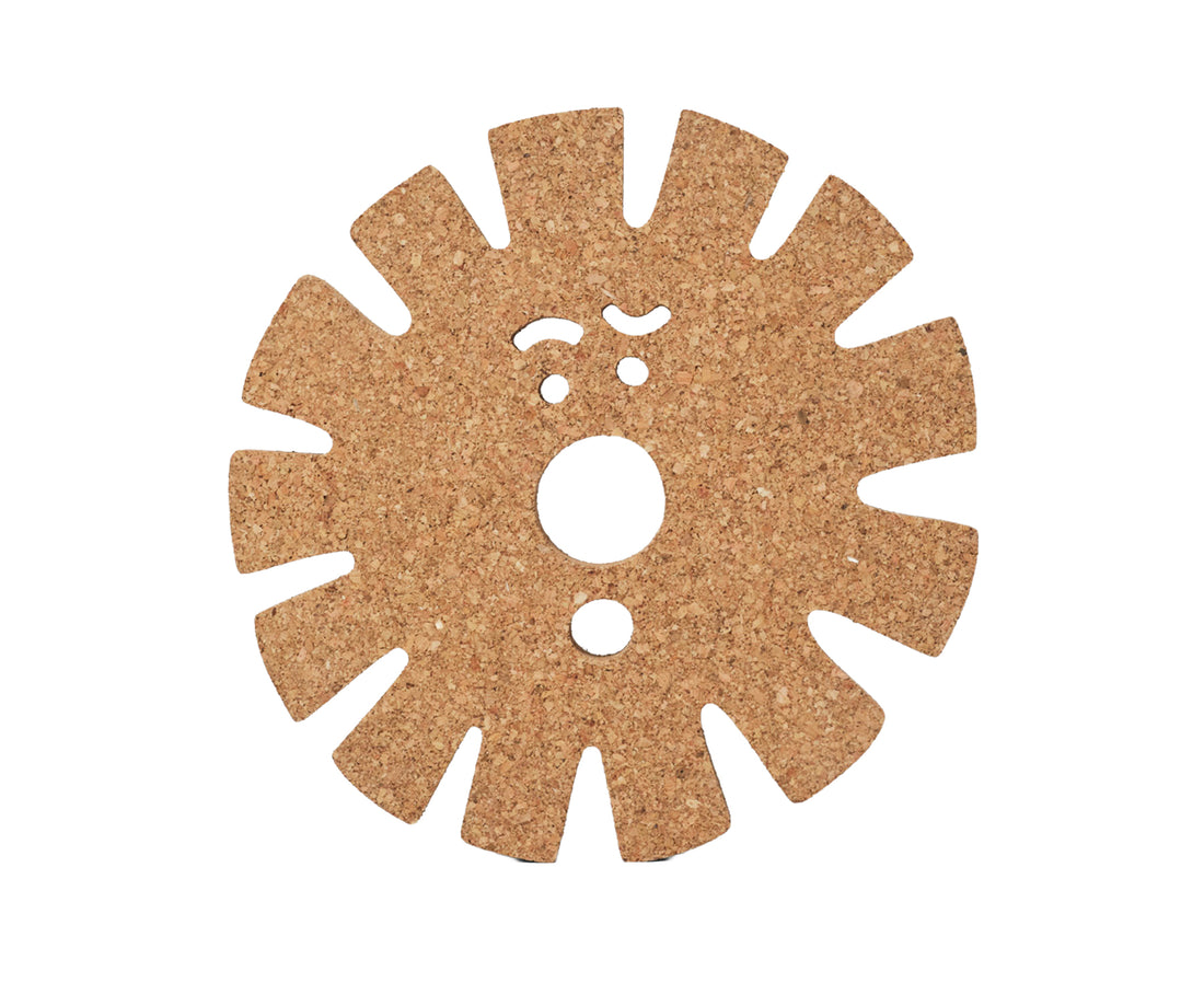 Sun Face Medium Cork Trivet by Wrap