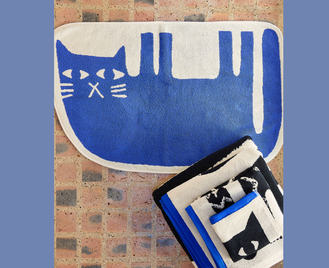 Lazy Cat bath Mat by Donna Wilson