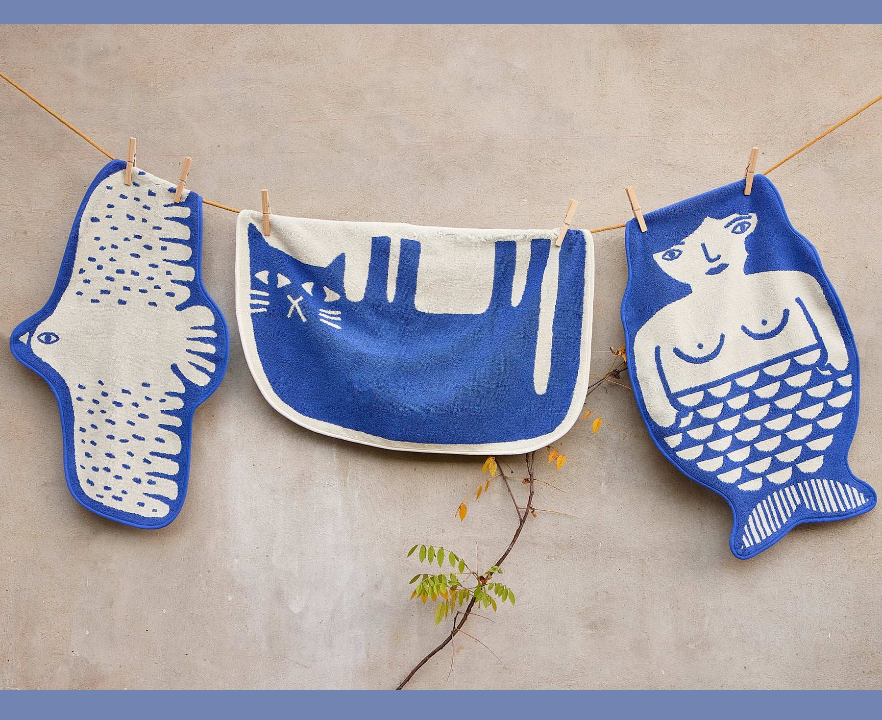 Lazy Cat bath Mat by Donna Wilson