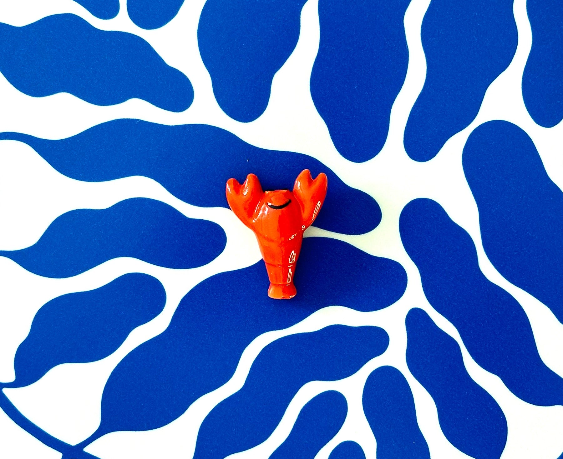 Tiny Ceramic Matchbox Token - Lobster - by Lisa Angel