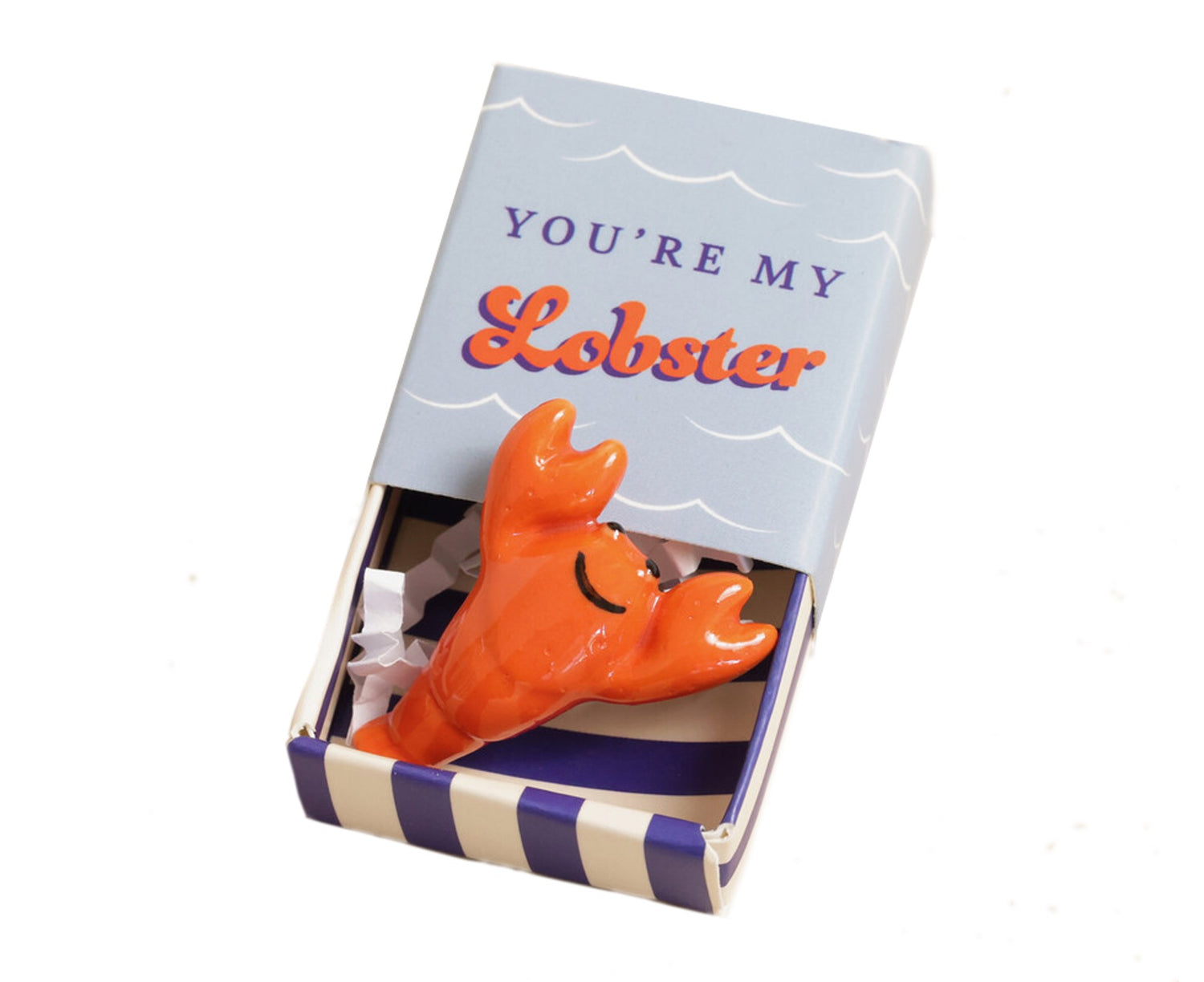 Tiny Ceramic Matchbox Token - Lobster - by Lisa Angel