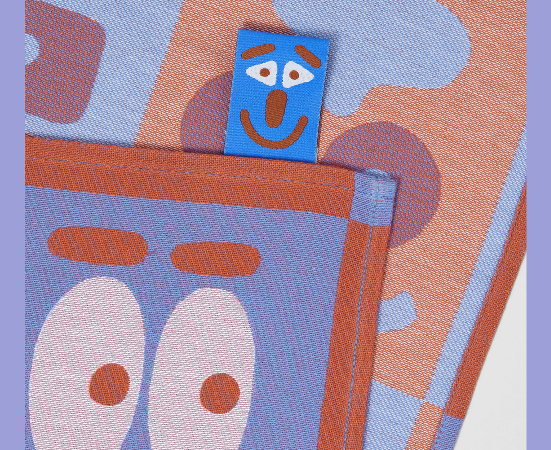 Making Faces Dish Towel - Blue &amp; Brown - by Wrap