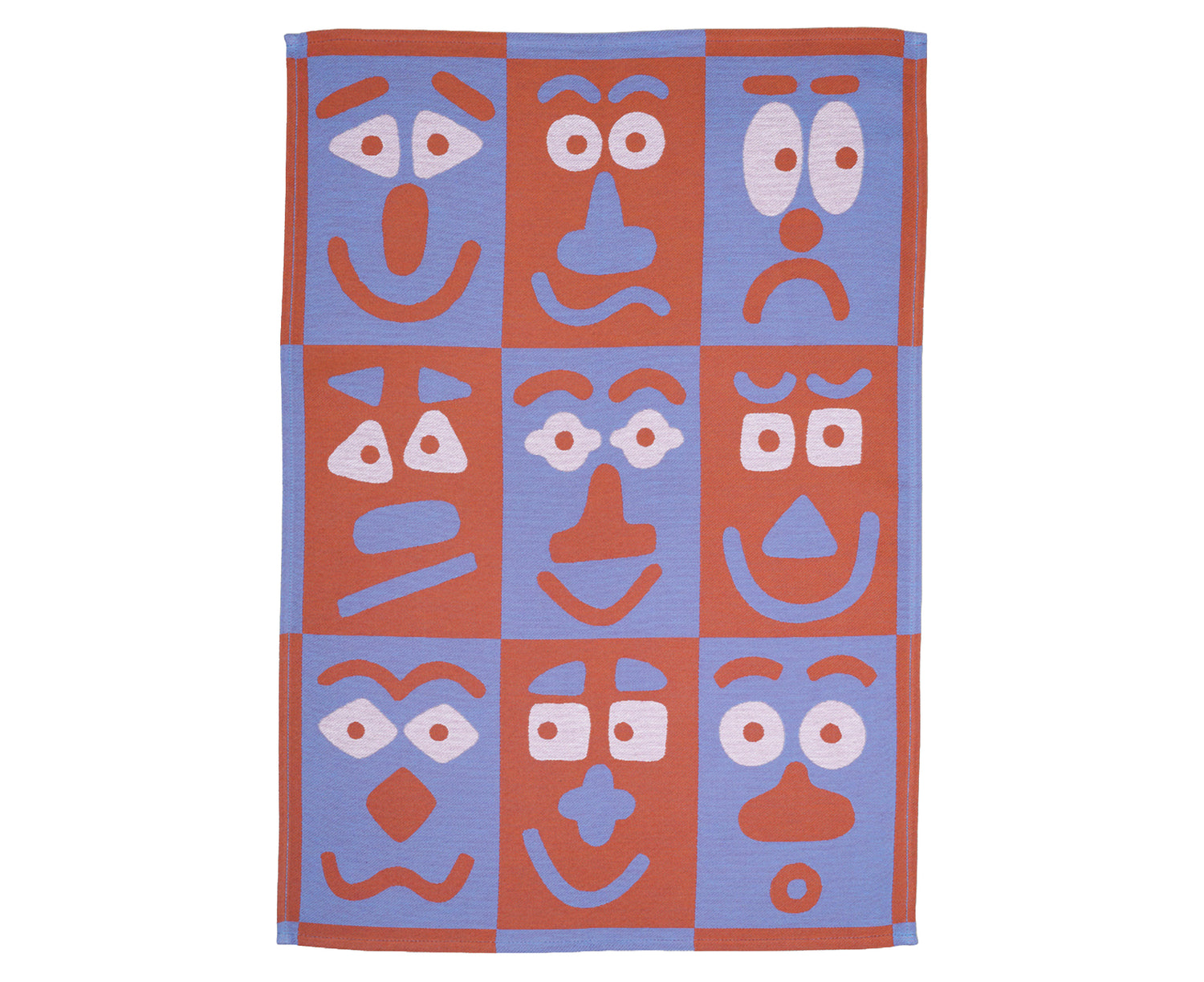 Making Faces Dish Towel - Blue &amp; Brown - by Wrap
